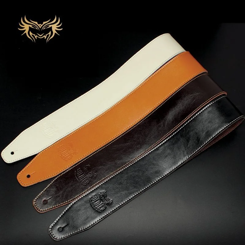 Double layer cowhide Non slip solid wood guitar straps, widening