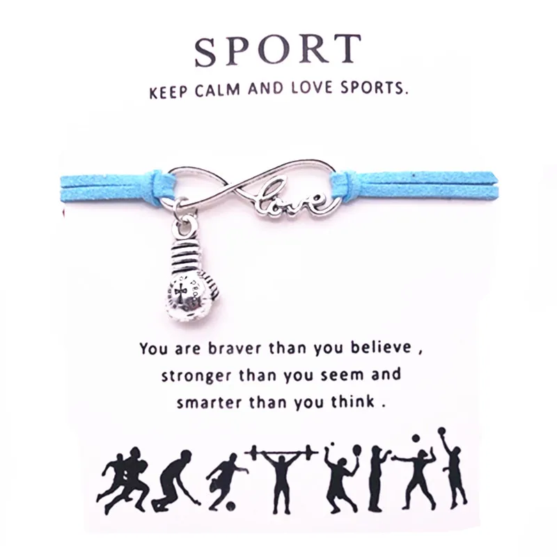 

Alloy Boxing Glove Charm Wish Card Bracelet Infinite Love Charm Korean Velvet Adjustable Leather Bracelet & Bangle For Woman
