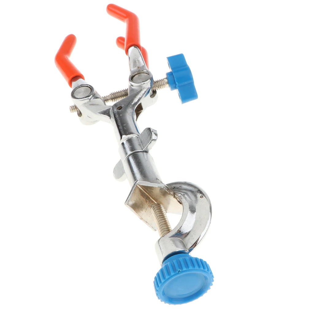 Three Finger Condenser Clamp Laboratory 360 Swivel Clip Rubber Coated