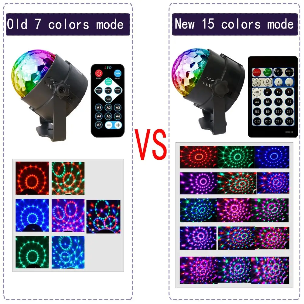 Новый мини сценический свет 15 видов цветов DJ Club Disco KTV Bar RGB LED шариковый лазерный