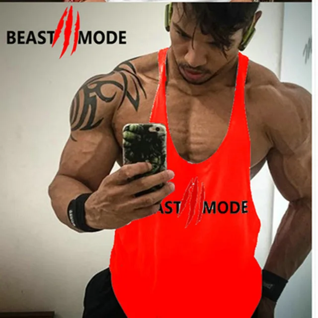 Gym deltoid брендовая одежда Beast Mode, майка для бодибилдинга, мужская майка для фитнеса, рубашка без рукавов, однотонная хлопковая майка - Цвет: 4