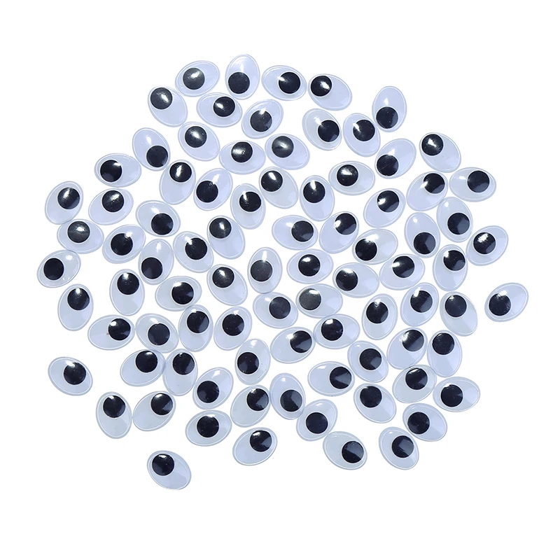 Not Self-adhesive 100PCS 15x20mm Black And White Oval Imitation Movable Animal Eye Dolls | Игрушки и хобби