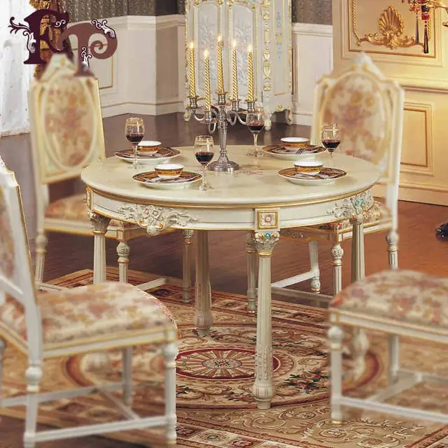 European Simple Wood Furniture Carved Hand Painted Custom European Simple Wood Furniture Carved Hand Painted Custom French Country Dining Table Round