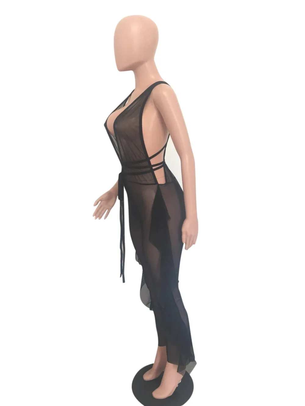 IASKY 2019 Новый сетчатый Комбинезон пляжный Чехол сексуальный женский прозрачный купальник бикини с рюшами пляжные брюки