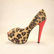 Custom Made Brown Househair Lepoard Slip ons Thin High Heel Stiletto Peep Toe High Heel Shoes