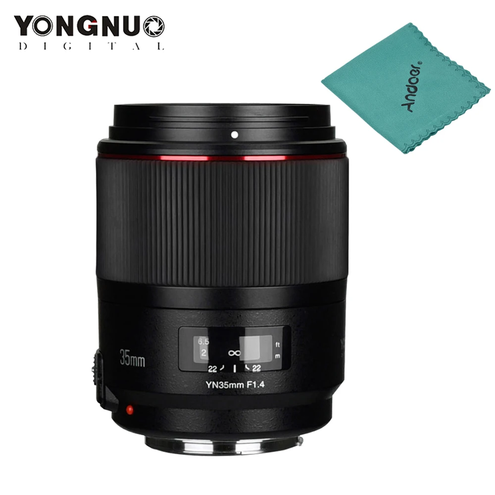 

YONGNUO 2 Options YN35MM F1.4 Lens Standard Wide Angle Lens with Cloth for Canon DSLR Camera Lens for 600D 60D 500D 400D 5D II