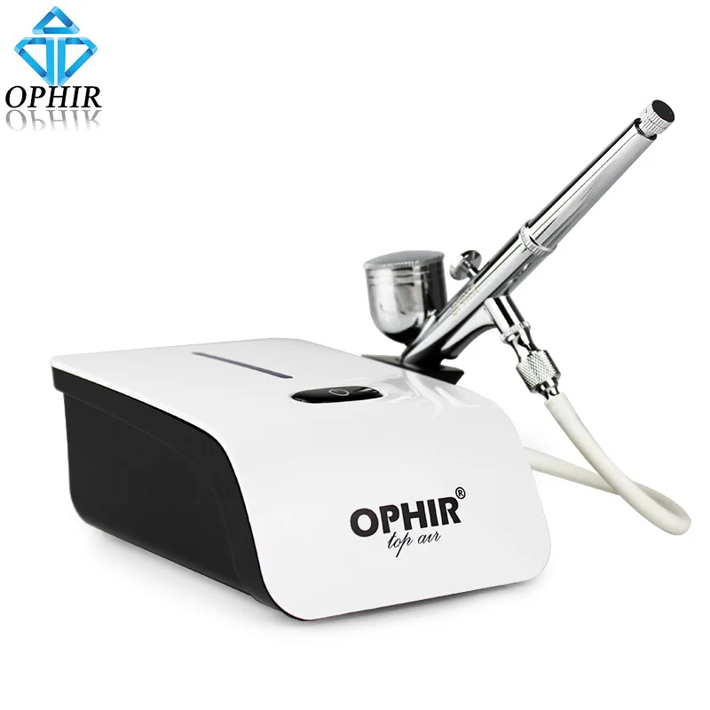 OPHIR Pro Airbrush Kit with Air Compressor Airbrushing for Cake Decorating Hobby Paint Airbrush Gun Cake Tools _AC117W+AC004A newacalox table clamp soldering iron holder pcb fixture helping hands soldering crafts jewelry hobby workshop helping station