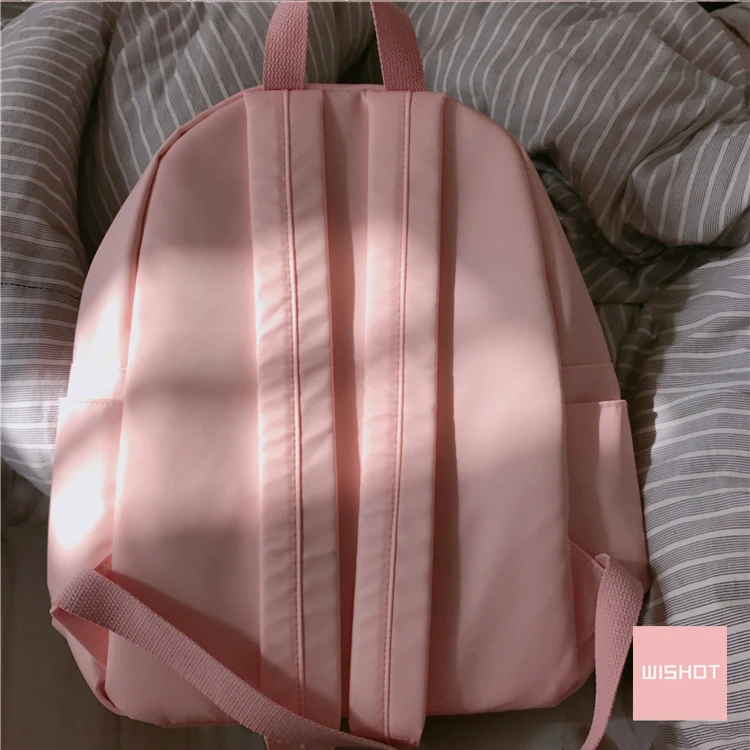 WISHOT лук рюкзак с завязкой дорожная сумка для подростков Kawaii девочек шелковая лента вышивка письмо милая розовая сумка