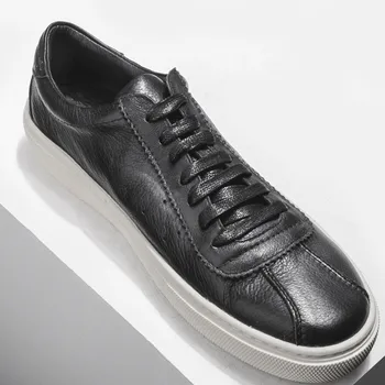 

2019 New breathable genuine leather wear-resistant sole Shoes sports style college style men sneakers Shoes