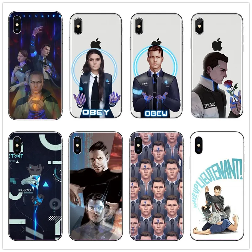 

Detroit Become Human Android RK800 Connor Kara soft silicone phone cases for iPhoneXS MAX XR 8 8Plus 7 7Plus 6s 6SPlus SE cover