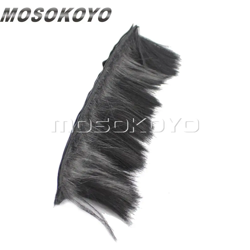 Мотоциклетный панк Байкерский шлем Mohawk Прикрепленный длинные волосы перо Casco Mohawks стикер открытый - Цвет: black