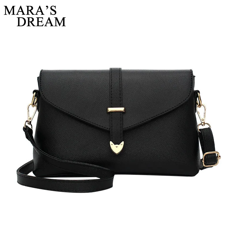 

Mara's Dream 2019 Small Women Leather Messenger bag Lady Crossbody Shoulder bag Handbag Hasp Cover Solid Flap Bag Retro Purse