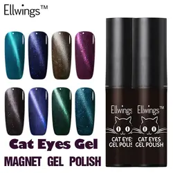 Ellwings Магнитная 3D глаза кошки гель лак для ногтей Soak Off UV Гель для ногтей лаковый Хамелеон магнетический эффект гель лак