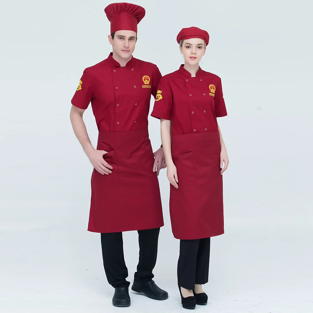 M-4XL high quality chef uniforms Food Service restaurant catering chef Workwear embroidery double breasted Chef Jacket 4 colors