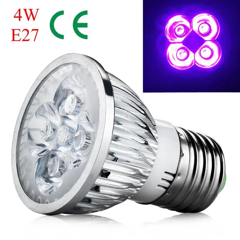 2018 New 4W E27 Base UV Ultraviolet LED Spotlight Bulb Home Lamp Bulb