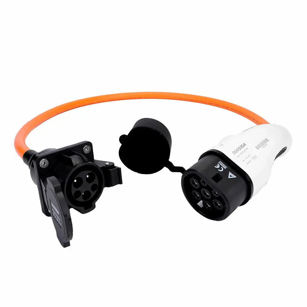 

EV Charing Cable SAE J1772 Type 1 to Type 2 Plug PHEV charger Adapter 32 amp With 50CM Cable