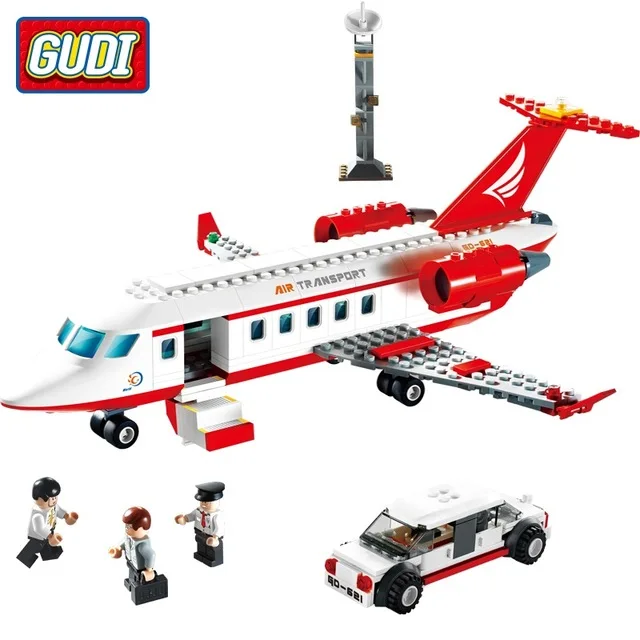 GUDI, 334 шт, самолет, воздушный автобус, строительные блоки, модель самолета, сделай сам, кирпичи, авиация, частный самолет, техника, Playmobil, игрушки для детей