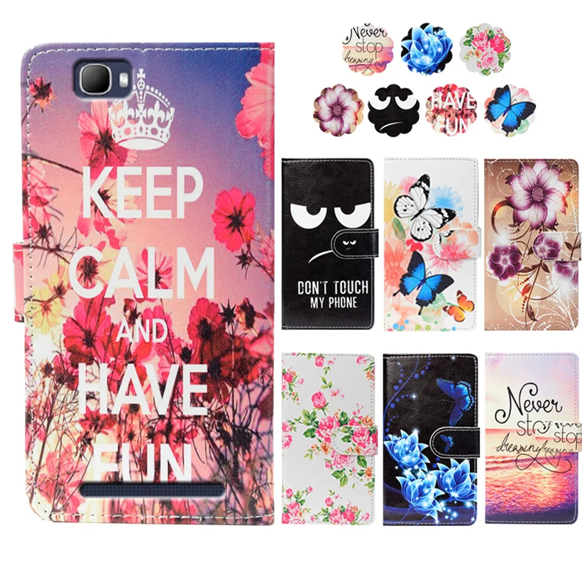 

Fashion PU Leather Flip Print Wallet Case For Prestigio Grace X7 Case Cover Book Case 5.0" Ultra-thin Phone Cover