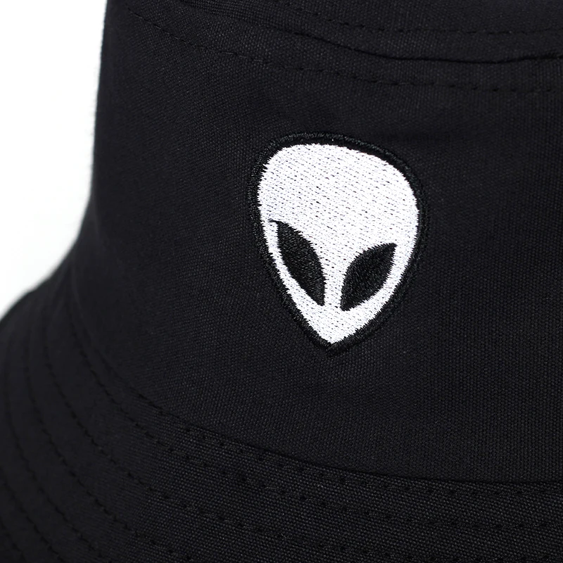 2018 black white solid Alien Bucket Hat Unisex Bob Caps Hip Hop Gorros Men women Summer Panama Cap Beach Sun Fishing boonie Hats