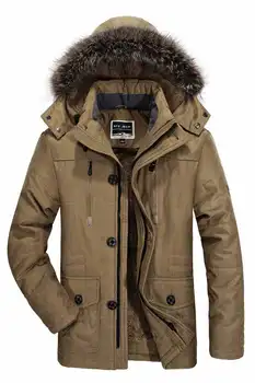 

Men Winter Jackets Military Thicken Cotton Padded Parka Coat Jacket 6XL Long Hooded Coat Warm Fleece With Fur Overcoat