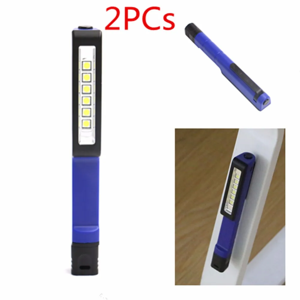

2PCs/lot 6*SMD LED Flashlight Multi-function Penlight Led Torch Lamp Handle Flashlight Work Hand Flash Light Built-in Magnet