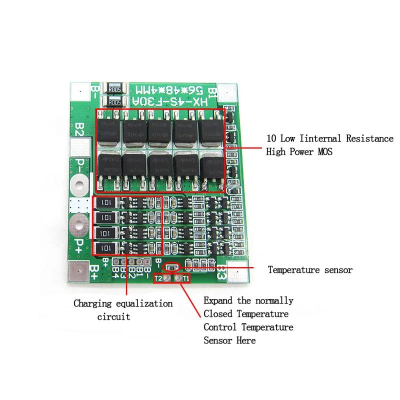 4S 30A BMS 14,8 в 12,8 В 18650 литиевая батарея Защитная плата с сбалансированным LiFePO4 BMS lto балансировочная литий-ионная плата эквалайзера