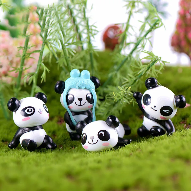 Miniature Panda Figurines 8pc Home Decoration