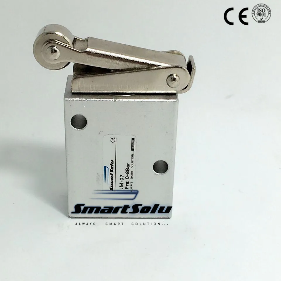 

Free shipping 3 way air Manual Mechanical control valve hand valve pneumatic 1/4 inch JM-07 wheel type with roller button