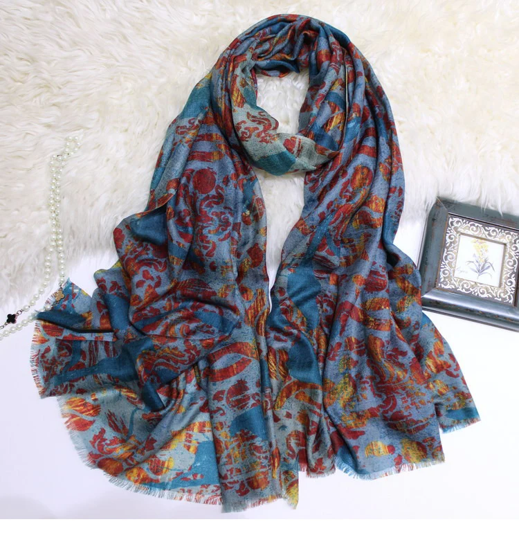 pure cashmere flowers animals print women fashion thin scarf shawl pashmina 100x200cm wholesale retail