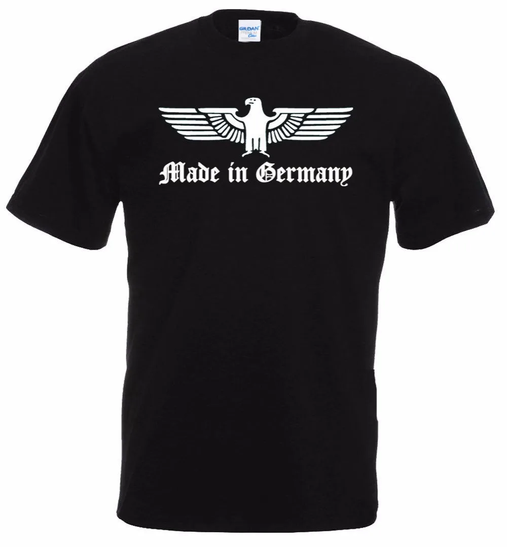 

Newest 2019 Men's Fashion Summer Short Sleeves Cotton T-Shirt Made In Germany Eagle Print T Shirt Men