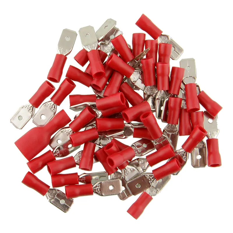 Vehemo 20Pcs(10Pairs) Red Insulated Spade Crimp Wire Connectors