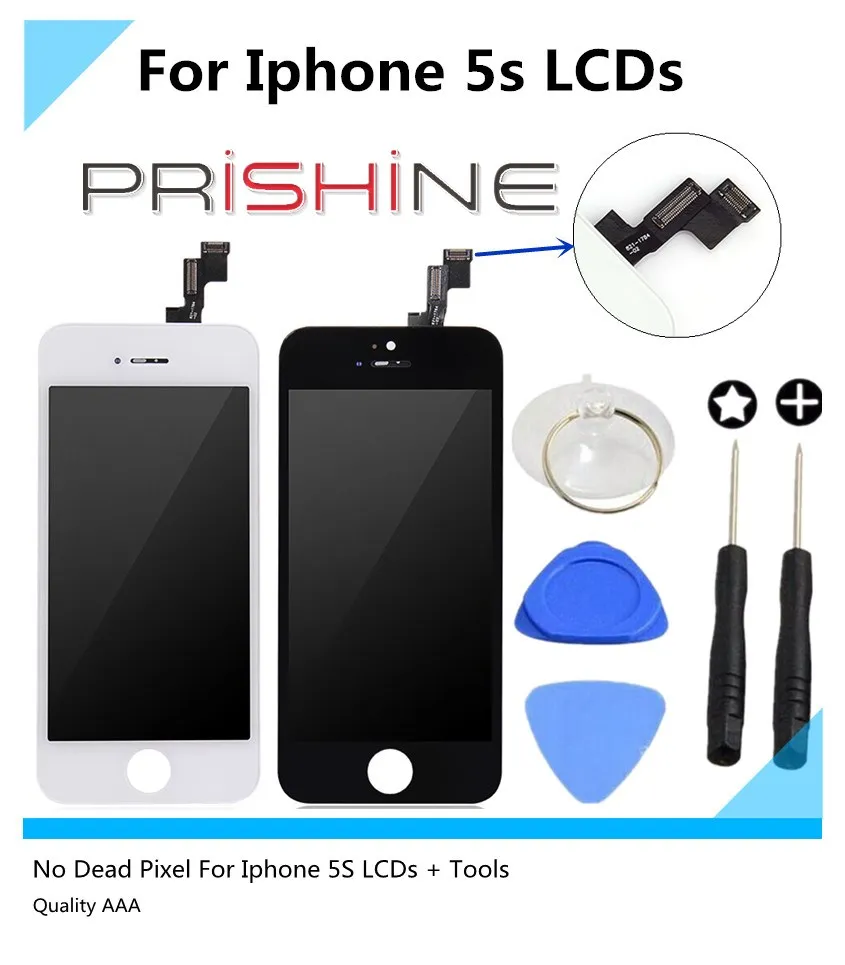 10PCS LOT AAA Quality LCD Screen Display Digitizer Assembly For iPhone 5S LCD Display Black White