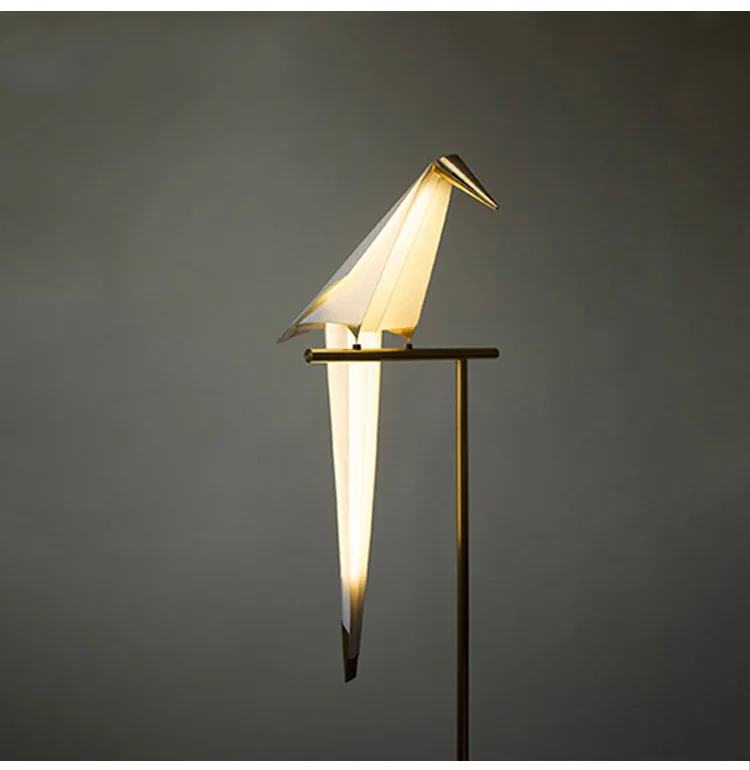 LED Bird floor lamp Standing lamp Living room Bedroom Studio stand up Desk lamp Studing Reading origami light