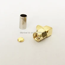 1 шт. SMA штекер коаксиальный модем конвертер-соединитель обжимные клещи RG58, RG142, RG400, LMR195 под прямым углом анодированные золотом