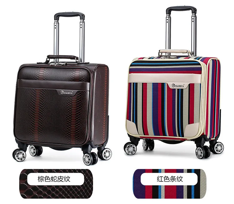 Unisex Business Travel Rolling Luggage Spinner Wheels 18 inch Suitcase Airplane Clothing Carry On Trolley Luggage (20)