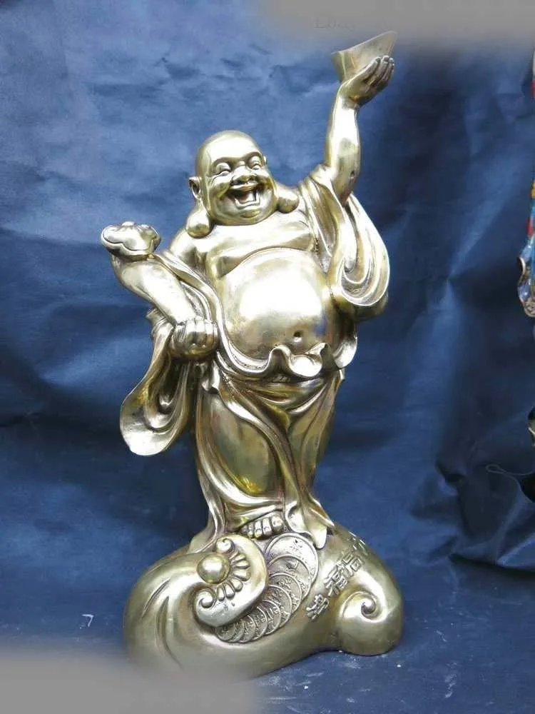 

20 Chinese bronze carved money as one wishes happy buddha Sculpture statue A(0505)