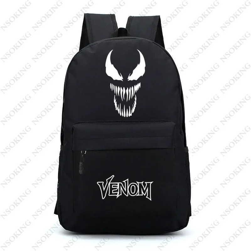 Новинка, нейлоновые рюкзаки venom, рюкзак для подростков, мужчин, женщин, школьные дорожные сумки, фильм, светящаяся сумка через плечо