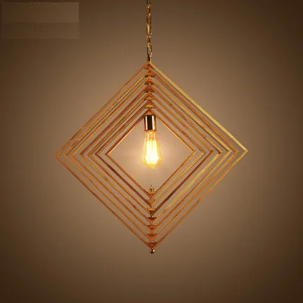 DIY Loft Style Wood Bamboo Droplight Edison LED Vintage Pendant Light Fixtures Dining Room Hanging Lamp Indoor Lighting