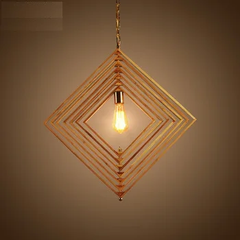 

DIY Loft Style Wood Bamboo Droplight Edison LED Vintage Pendant Light Fixtures Dining Room Hanging Lamp Indoor Lighting