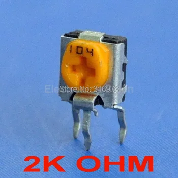 

(20 pcs/lot) 2K OHM Side-adjust Carbon Composition EVND-6FE Square Trimmer Potentiometer.