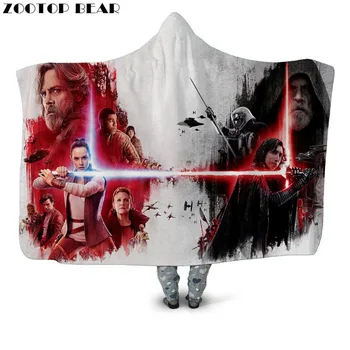 

White Home Hooded Blanket Fashion Fleece War 3D Print Anime Throw Wearable Bedding High Quality Plush Casual Soft Office Adults