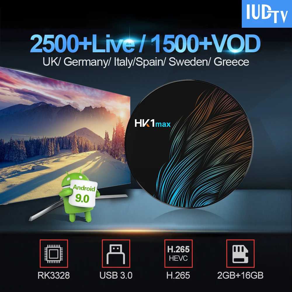 

IPTV Sweden/Spain HK1 Max Android 9.0 Tv Box 2GB 16GB With 1 Year IUDTV IPTV Code UK Germany Greek India Italia Swedish IP TV
