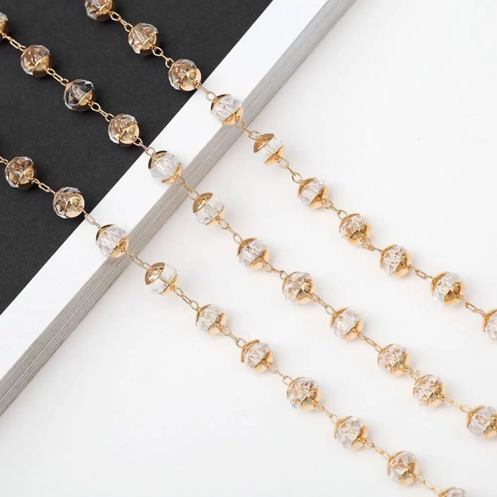 

Handmade Gold Crystal Beaded Sunglasses Cord Glasses Holder Fashion Glasses Neck Strap Eyeglass Chains Rope