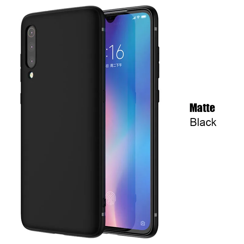 Матовый Силиконовый чехол для смартфона Xiaomi Mi 9(Pro/SE/Lite) / Note 10 / Mi 9T(pro) / Mi 8(SE/Lite) / A3 / A2(Lite), высококачественный тонкий, мягкий, из полиуретана Чехол для мобильного телефона - Цвет: Matte Black