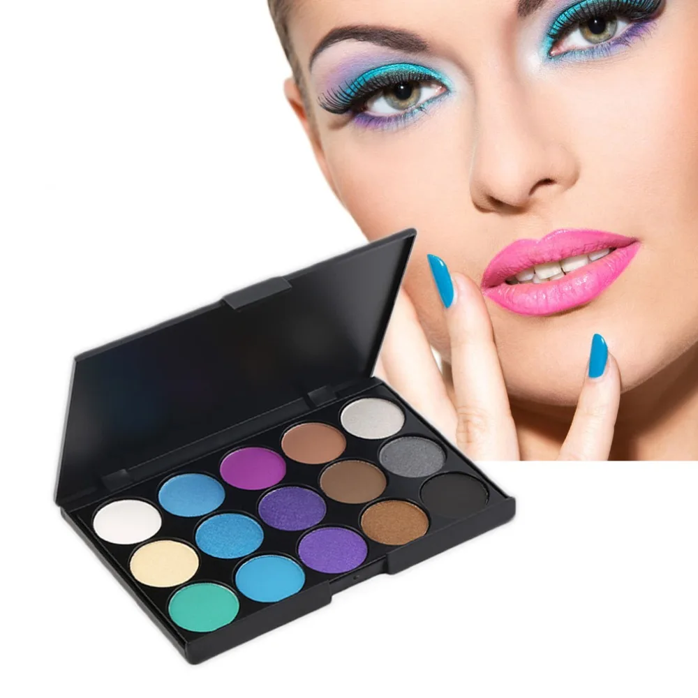 15 Colors Matte Shimmer Pigment Eyeshadow Palette Makeup Cosmetic for
