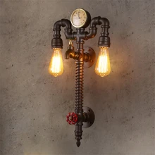 Vintage Loft Style Industrial Vintage Wall Light Fixtures Home Clocks Watches Water Pipe Lamp Edison Wall Sconce Indoor Lighting Vintage Loft Style Industrial Vintage Wall Light Fixtures Home Clocks Watches Water Pipe Lamp Edison Wall Sconce Indoor Lighting