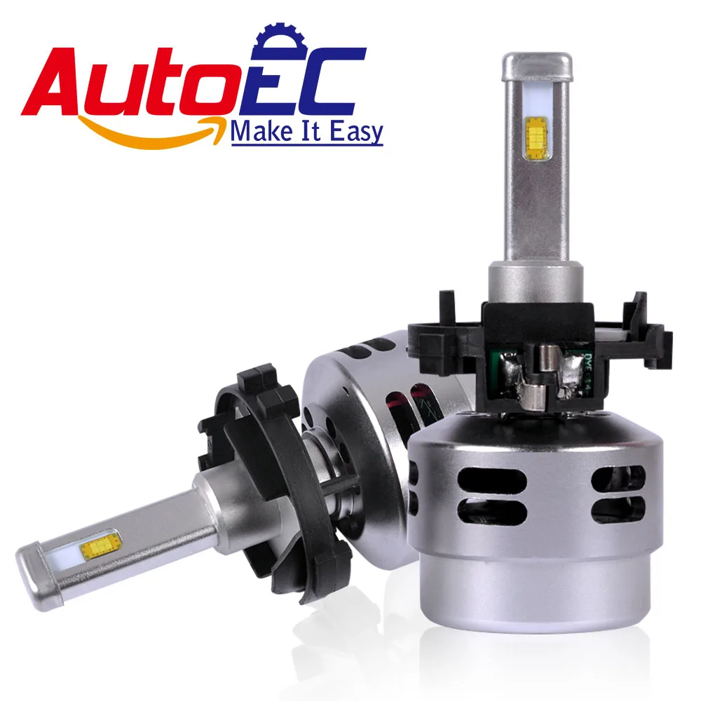 

AutoEC Car LED Headlight Kit H7 H7LL 80w 4500lm high power LED Hi/Lo Beam Head light Bulb for Golf 7,T5 #TD003