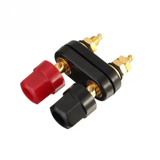 High Quality Couple Terminals Red Black Connector Amplifier Terminal Binding Post Banana Speaker Plug Jack #945