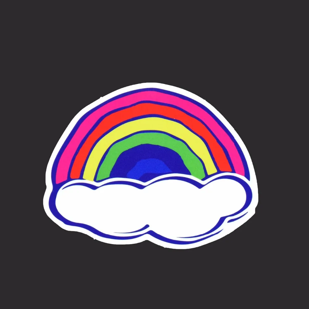 Rainbow Single Stickers Funny Cartoon Cute Sticker Bicycle Car Styling