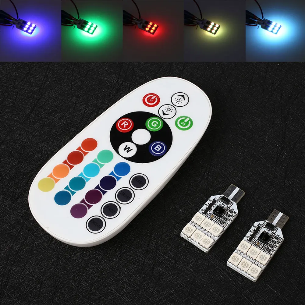 

2Pcs 5050SMD T10 Car Vehicle Strobe LED Light Lamp With Remote Controller